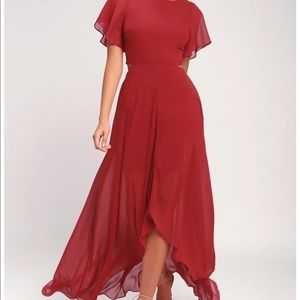 Lulus Bohemians Rhapsody Burgundy High Low Dress
